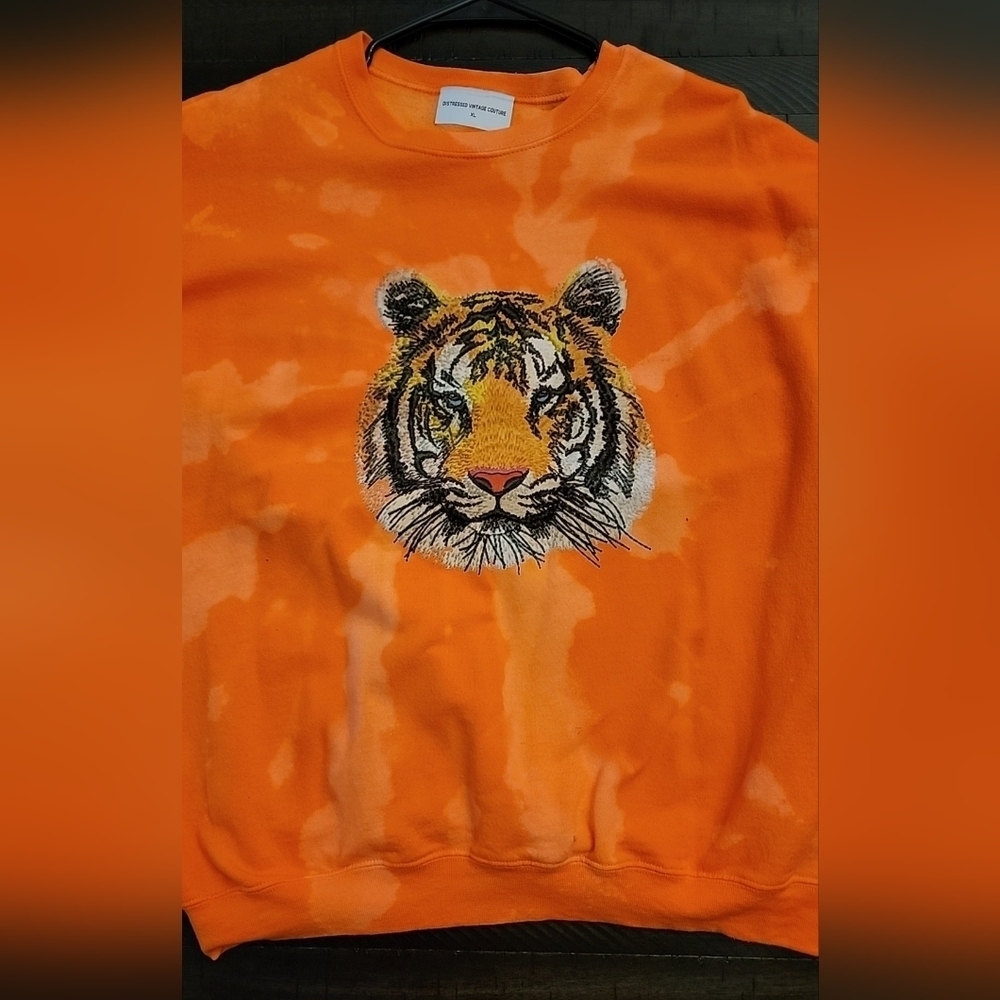 Neon Orange Tiger Sweatshirt - Picture 2 of 2